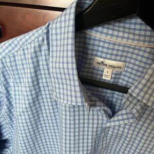 Peter Millar Light Blue Gingham Men's Shirt